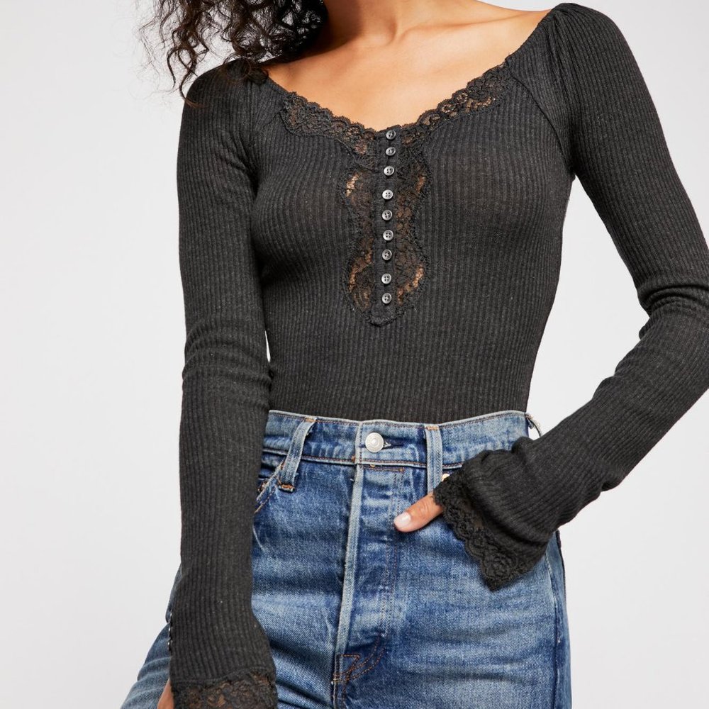 Free People Ribbed Long Sleeve To The West…